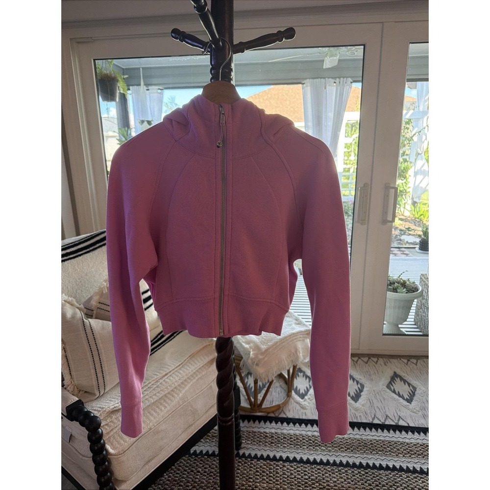 Women's Lululemon Full Zip Scuba Pink Hoodie S/M Embroidered Lululemon Logo/zip